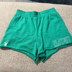 PLAYBOY Sports Club Green Athletic Shorts